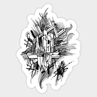 Abstract doodle line art Sticker